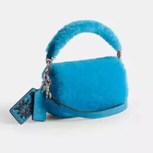 πππ COACH THE LIL NAS X DROP TABBY 18 SHEARLING/LEATHER SHOULDER BAG - Picture 4 of 15